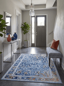 Blue Modern Style Hand Knotted Wool 5.6x8.6 Area Rug