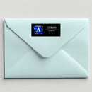 Blue Monogram Address Label