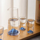 Blue mountain decorbites blue sake glass ice jug set dining room