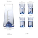 Blue mountain decorbites blue sake glass ice jug set dining room