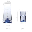 Blue mountain decorbites blue sake glass ice jug set dining room