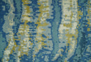 Blue, Olive and Ivory Modern abstract Hand Knotted 5x8 wool Area Rug