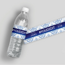 Blue Ornate Graduation Water Bottle Labels