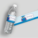 Blue Owl Baby Shower Water Bottle Labels