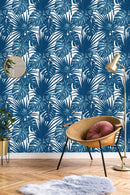 Blue Palm Leaves Wallpaper