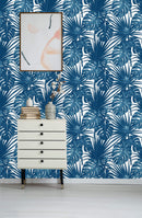 Blue Palm Leaves Wallpaper