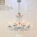 Blue & pink crystal bouquet pendant light for bedroom