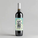 Blue Polkadot Birthday Wine Label