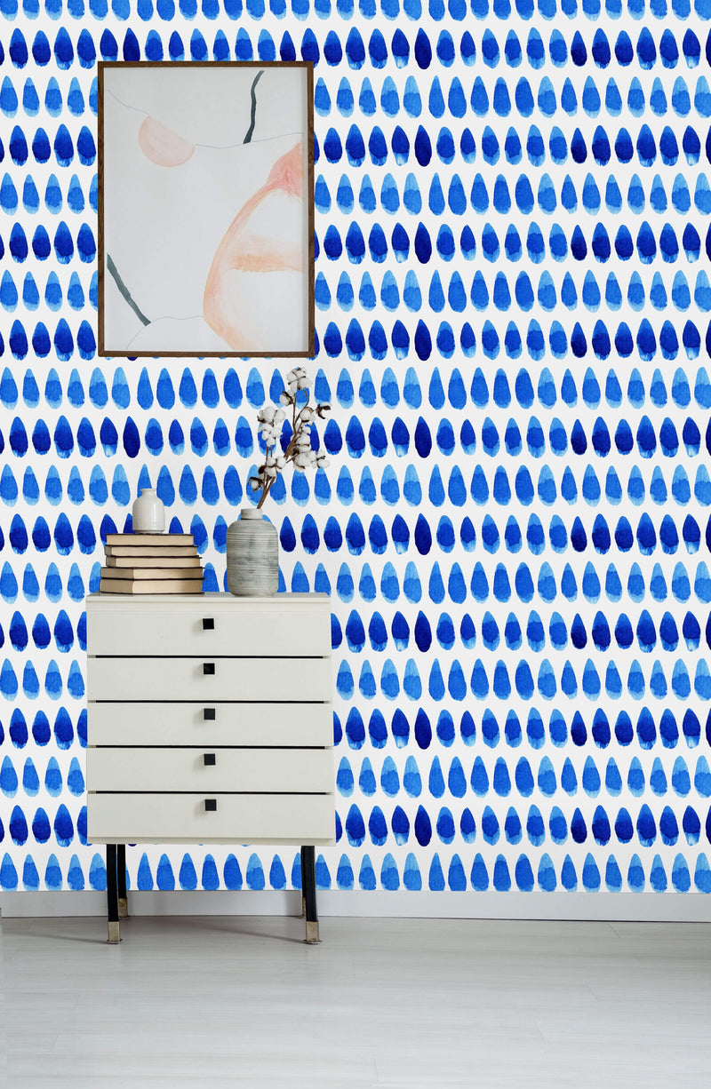 Blue Raindrops Wallpaper