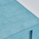 Blue Rectangle Wood Side Table