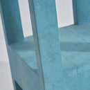 Blue Rectangle Wood Side Table