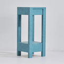 Blue Rectangle Wood Side Table
