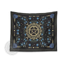 Blue rose moon floral pentagram tapestry bedroom wall hanging