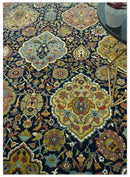 Blue, Rust and Mustard Traditional Large Design 8.4x10 fine wool area rug