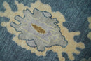 Blue, Silver and Beige Hand knotted Traditional Oushak 9x12 Wool Area Rug