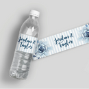 Blue Succulent Water Bottle Labels