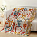 Blue teddy bear gauze cotton bath towel bedroom blanket