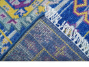 Blue Transitional Design 2x3 Hand knotted  Wool Area Rug