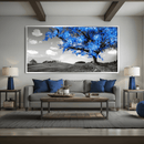 Blue Tree in the Grey Landscape Canvas