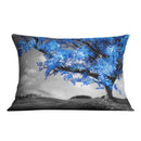 Blue Tree in the Grey Landscape Cushion