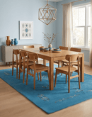 Blue Tribal Center Medallion Design Hand Loomed Wool Area Rug