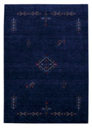 Blue Tribal Center Medallion Hand Loomed Wool Area Rug