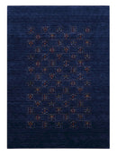 Blue Tribal Design Hand Loomed Wool Area Rug