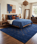 Blue Tribal Design Hand Loomed Wool Area Rug