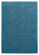 Blue Tribal Design Hand Loomed Wool Area Rug