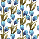 Fashionable Blue Tulips Wallpaper Tasteful