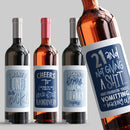 Blue Vulgar 21st Birthday Birthday Wine Label Set