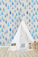 Blue Water Drops Wallpaper