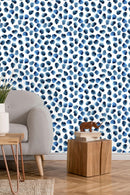 Blue Watercolor Dots Wallpaper