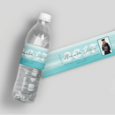Blue Watercolor Graduation Water Bottle Labels