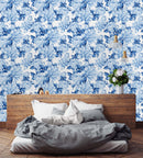 Blue Watercolor Peonies Wallpaper