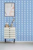 Blue Watercolor Swirls Wallpaper