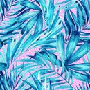 Blue Watercolour Palm Leaves Wallpaper