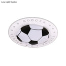 Blue & white football kids led flush mount spotlight bedroom lamp