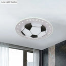DecorBites™ Kids LED Flush Mount Spotlight: 16.5"/20.5" Black/Blue Football Ceiling Lamp with Acrylic Shade