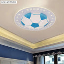 DecorBites™ Kids LED Flush Mount Spotlight: 16.5"/20.5" Black/Blue Football Ceiling Lamp with Acrylic Shade