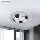 DecorBites™ Kids LED Flush Mount Spotlight: 16.5"/20.5" Black/Blue Football Ceiling Lamp with Acrylic Shade