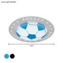 DecorBites™ Kids LED Flush Mount Spotlight: 16.5"/20.5" Black/Blue Football Ceiling Lamp with Acrylic Shade