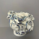 Blue & white handmade porcelain fold pattern vase living room decor