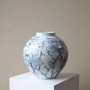 DecorBites™ Blue and White Porcelain Ceramic Vase for Stylish Home Decor