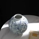 DecorBites™ Blue and White Porcelain Ceramic Vase for Stylish Home Decor