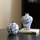 Blue & white porcelain gourd teapot vase living room decor