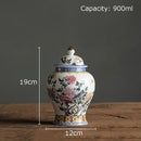 DecorBites™ Blue & White Porcelain Jar with Gold Plating - Ceramic Storage & Desk Decor