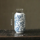 DecorBites™ Blue White Porcelain Vase Hydroponic Ceramic Flower Pot Room Decor