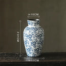 DecorBites™ Blue White Porcelain Vase Hydroponic Ceramic Flower Pot Room Decor
