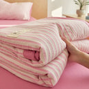 Blue & white striped soya fibre jacquard summer quilt bedroom comforter
